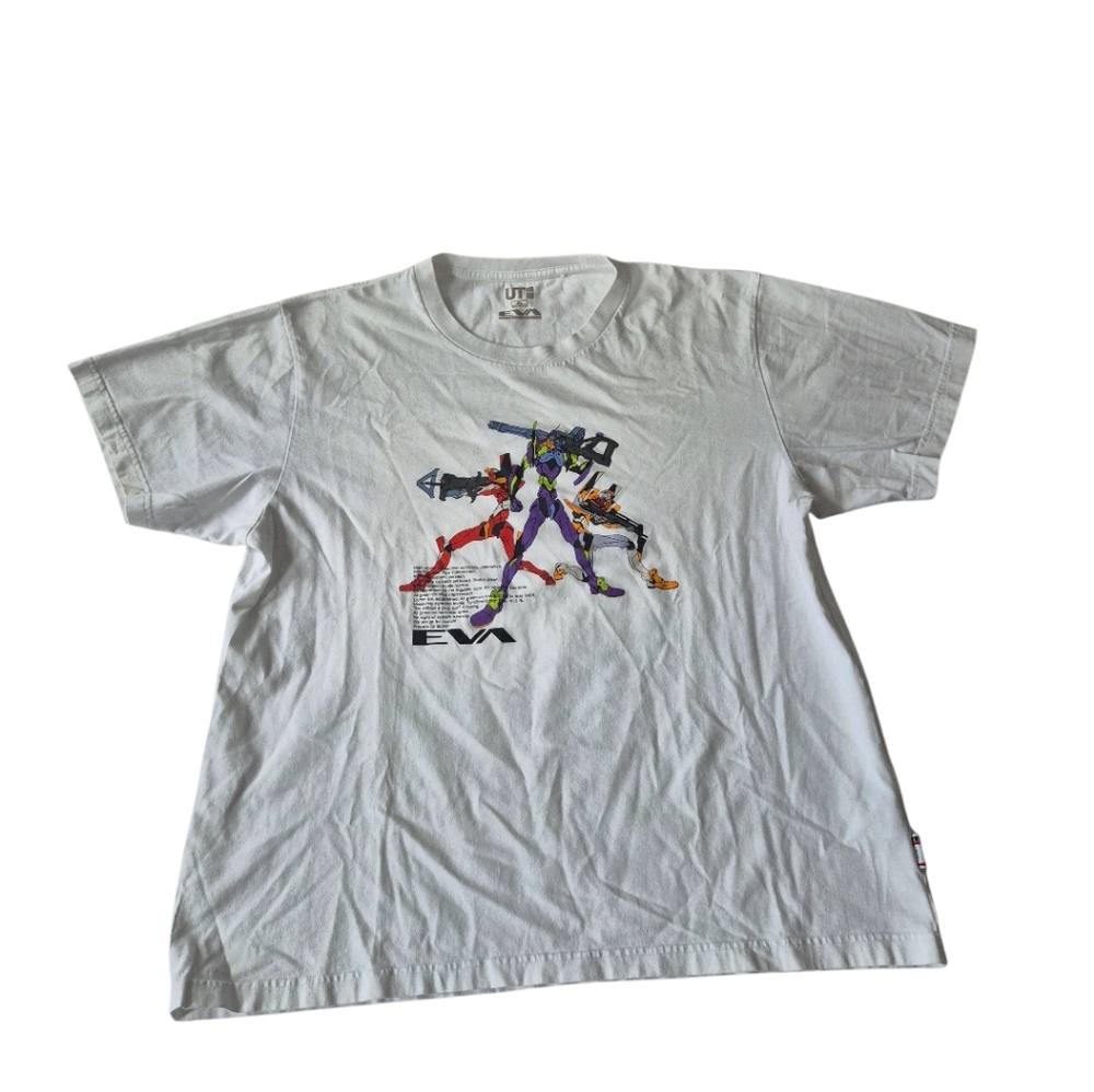 Neon Genesis Evangelion EVA Anime Graphic T-Shirt Uniqlo UT White XL